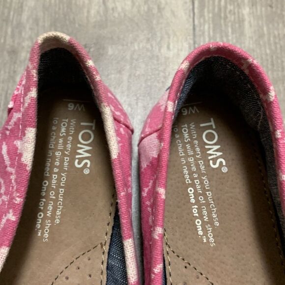 Womens TOMS Geometric Pink Slip On‎ Shoes - Picture 4 of 6